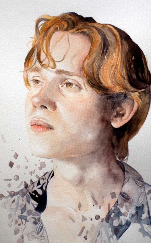 Portrait à l'aquarelle — jeune homme